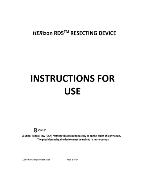HERizon RD5 Resecting Device IFU